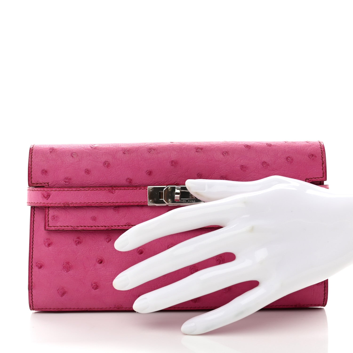 HERMES　OSTRICH　長財布 Hermes Ostrich Kelly Longue Wallet Fuchsia 1185239 – FASHIONPHILE