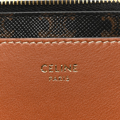 Celine Triomphe Canvas Zipped Card Holder Tan 6 of 10