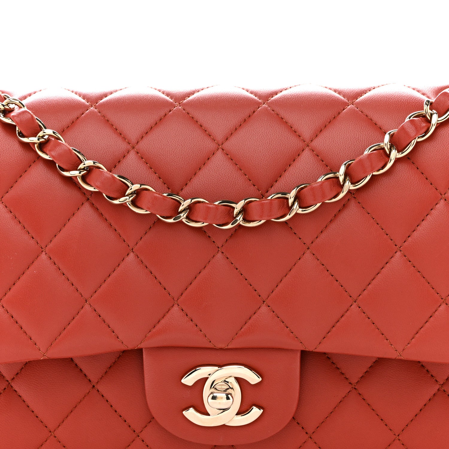 Chanel Lambskin Quilted Medium Double Flap Brown 1882346