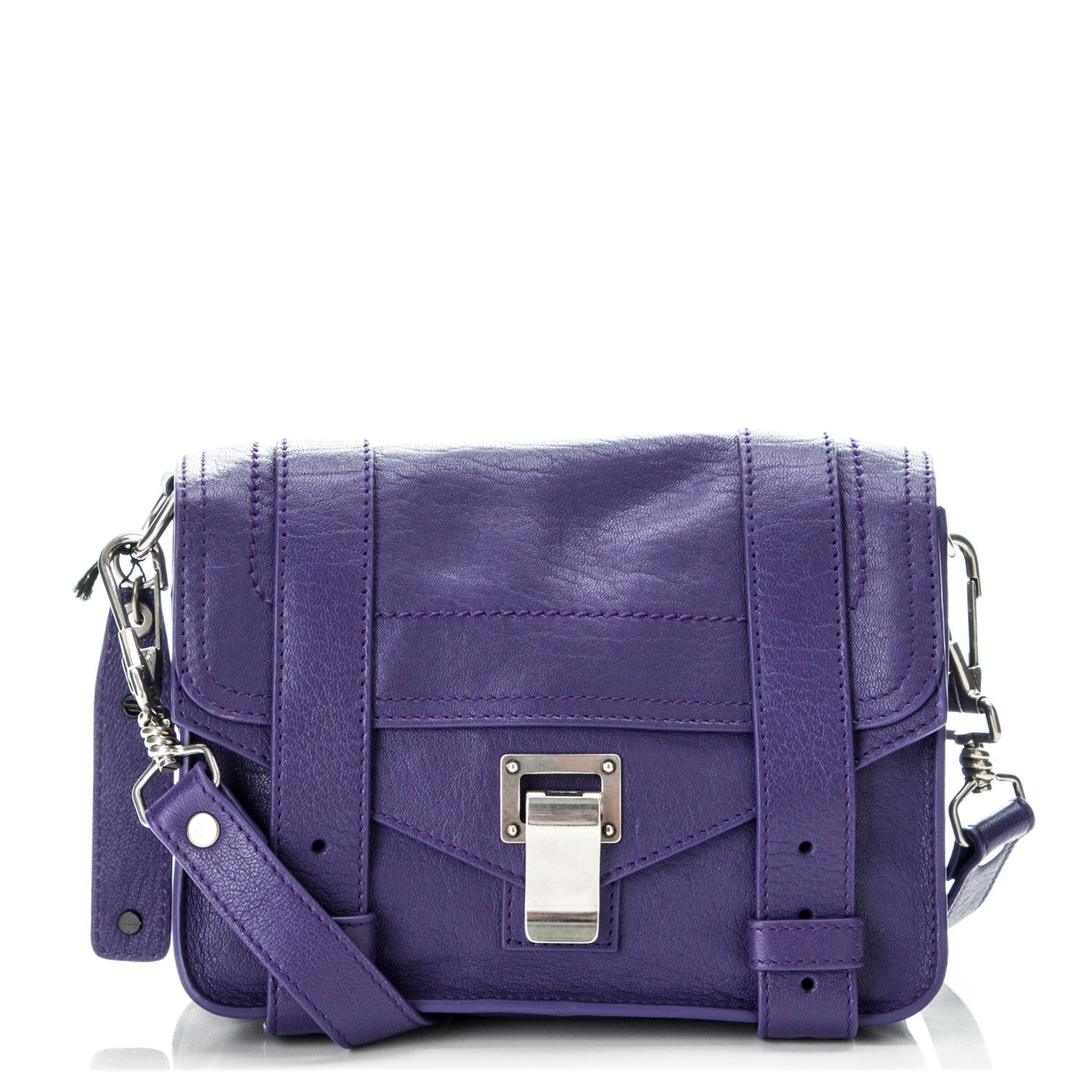 Proenza Schouler Lambskin PS1 Mini Pouch Messenger Bag Amethyst 1 of 6
