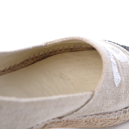 Chanel Toile Sequin CC Espadrilles 39 Beige Black 13 of 15