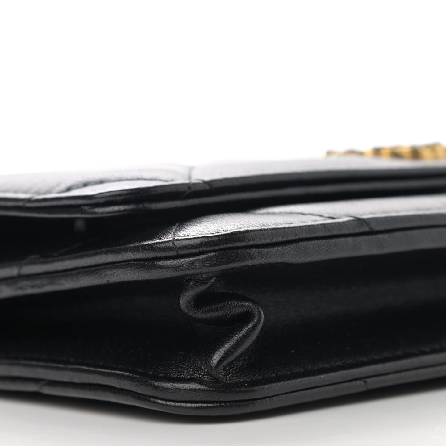 Lambskin Quilted Chanel 19 Wallet On Chain WOC Black