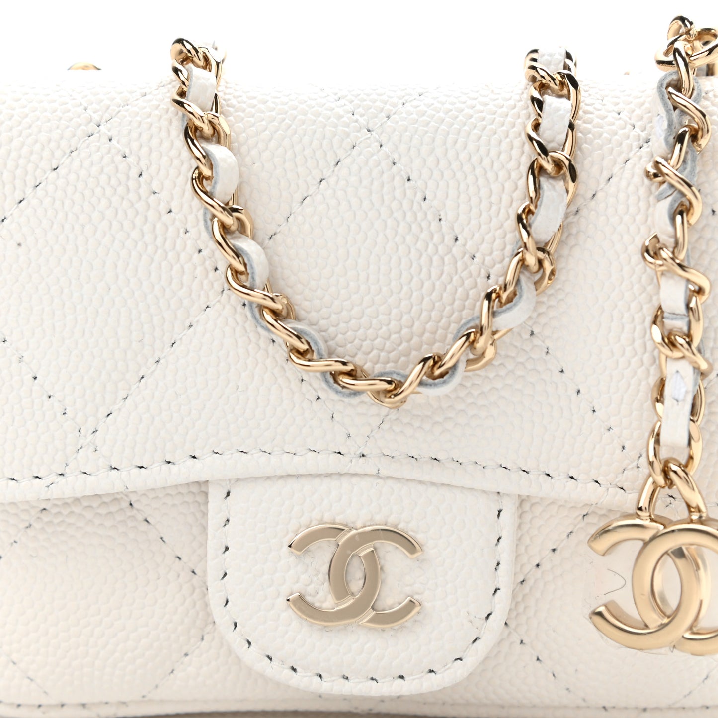 Caviar Quilted Belt Bag White