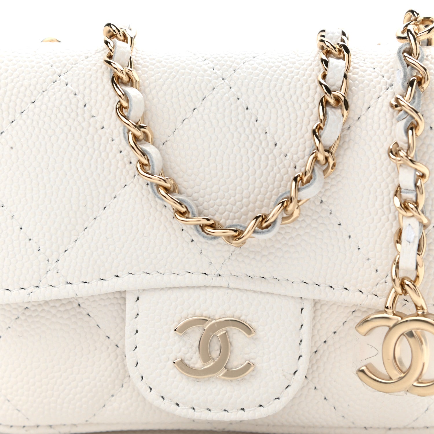 Chanel Caviar Quilted Belt Bag White 9 of 12