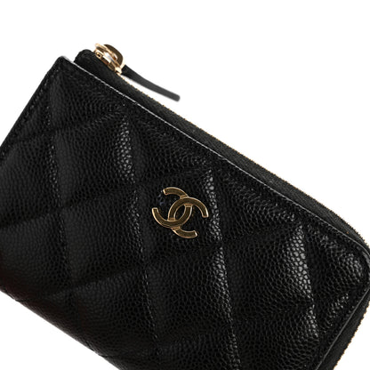 Chanel Caviar Quilted Zipped Key Holder Case Black 9 of 10