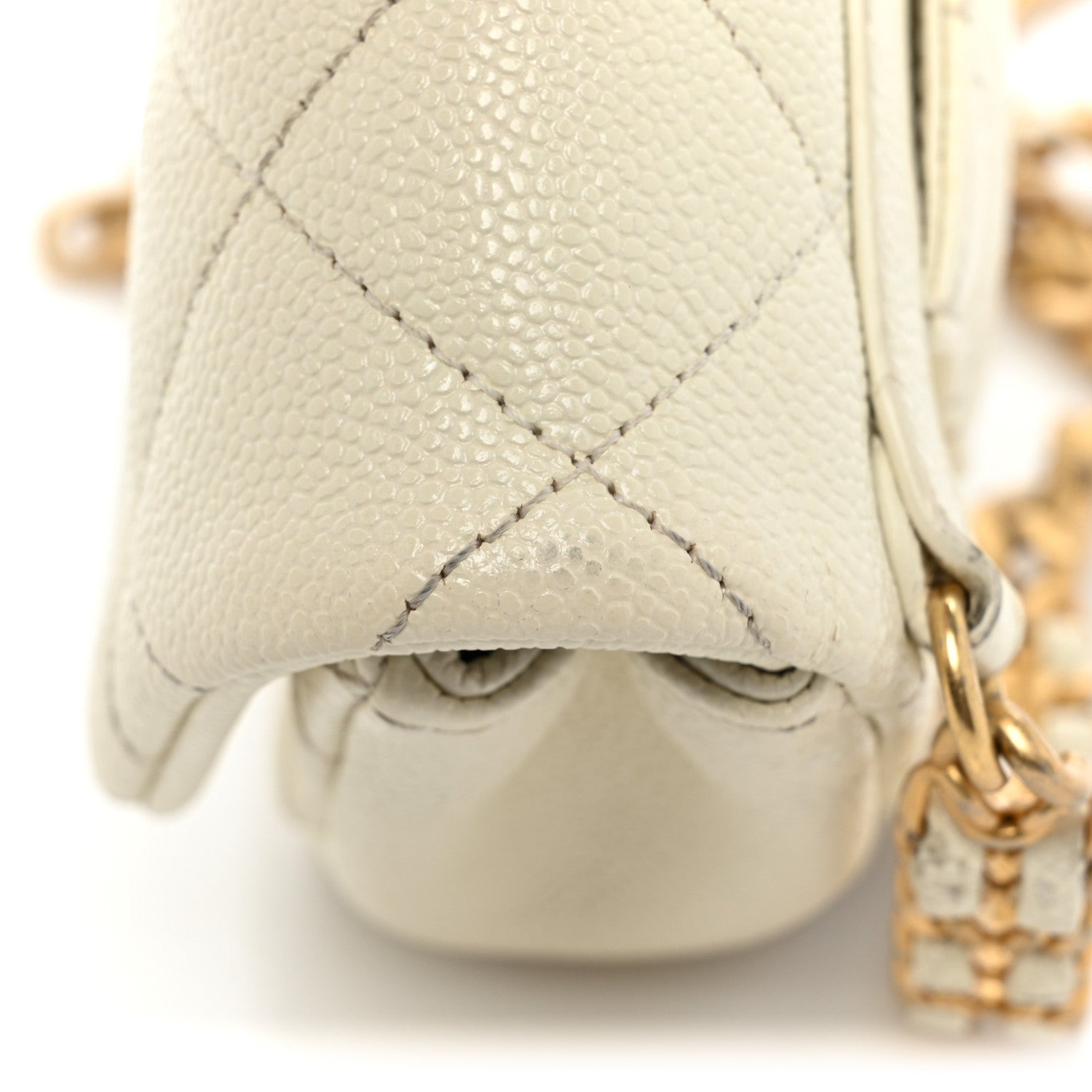 Chanel Caviar Quilted Chain Melody Waist Belt Bag White 12 of 16