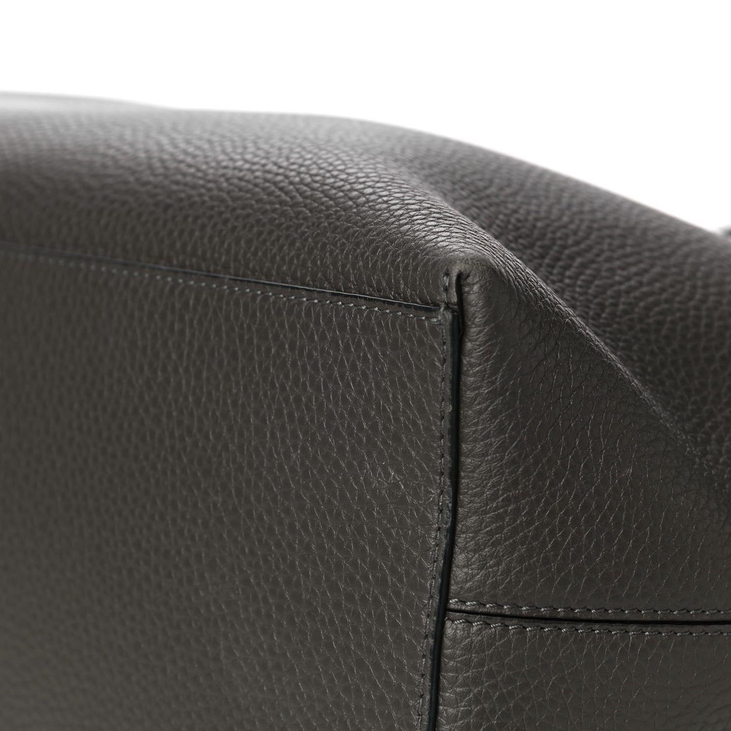 Grained Calfskin Rockstud Shoulder Tote Graphite