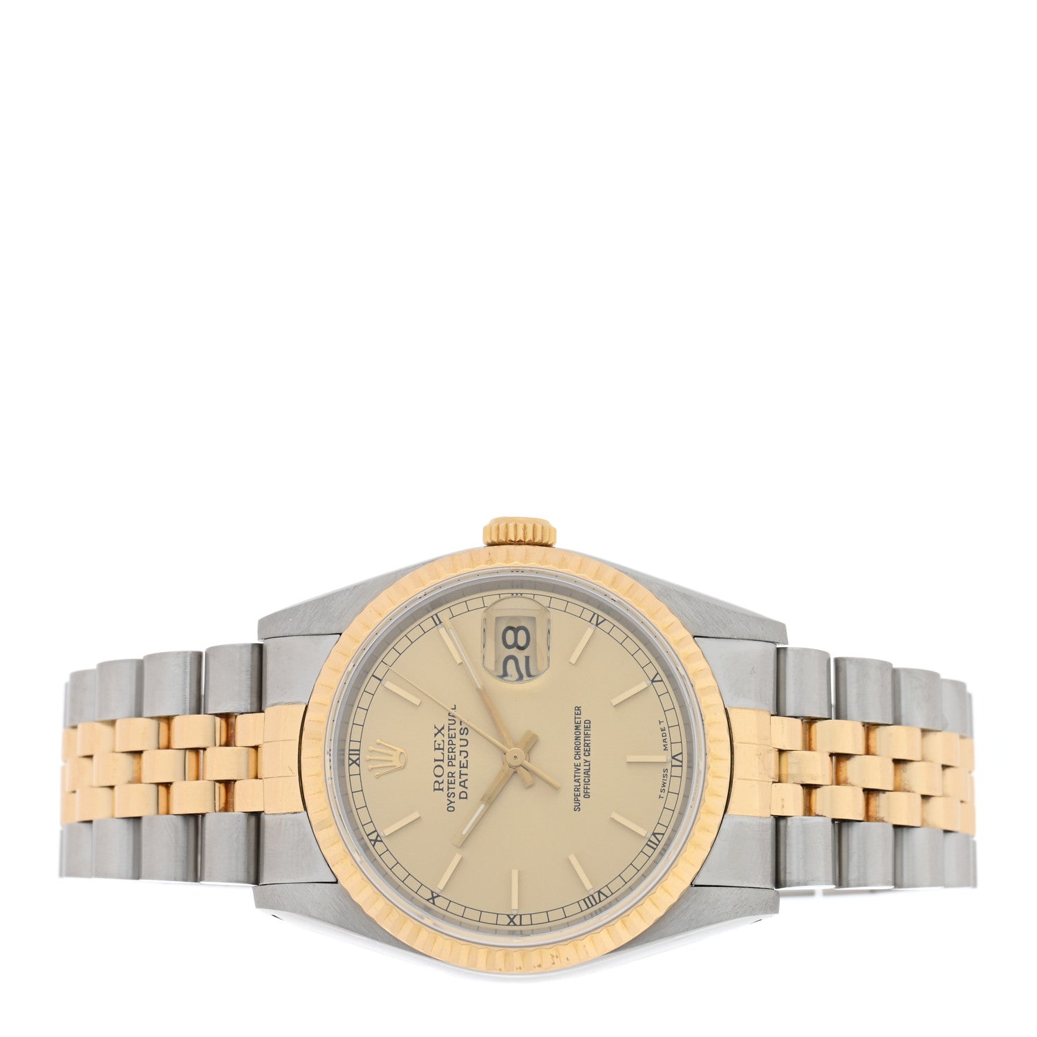 Rolex Stainless Steel 18K Yellow Gold 36mm Oyster Perpetual Datejust Watch Champagne 16233 2 of 4
