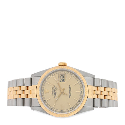 Rolex Stainless Steel 18K Yellow Gold 36mm Oyster Perpetual Datejust Watch Champagne 16233 2 of 4