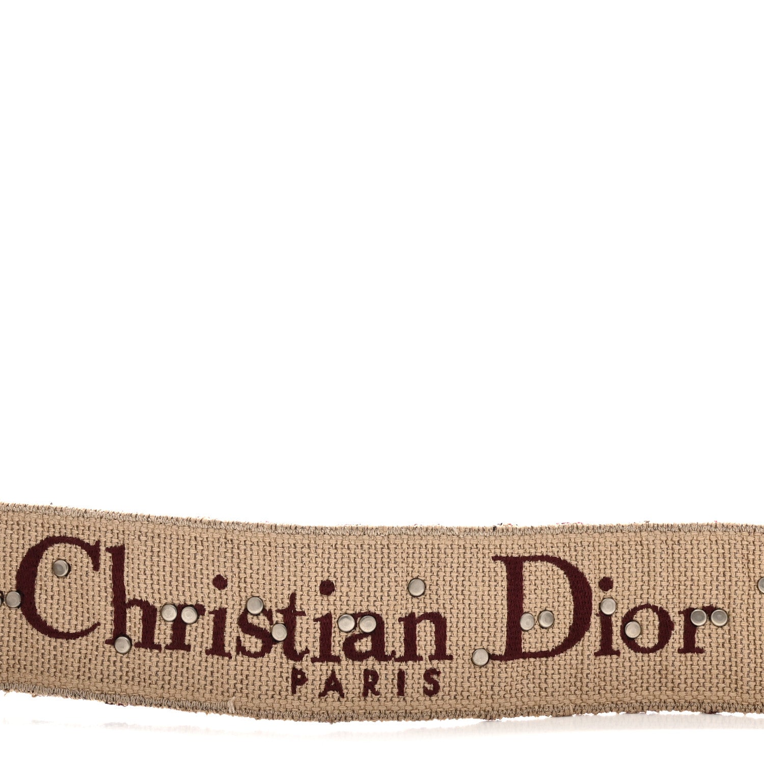 Christian Dior Oblique Studded Shoulder Strap Burgundy 3 of 4