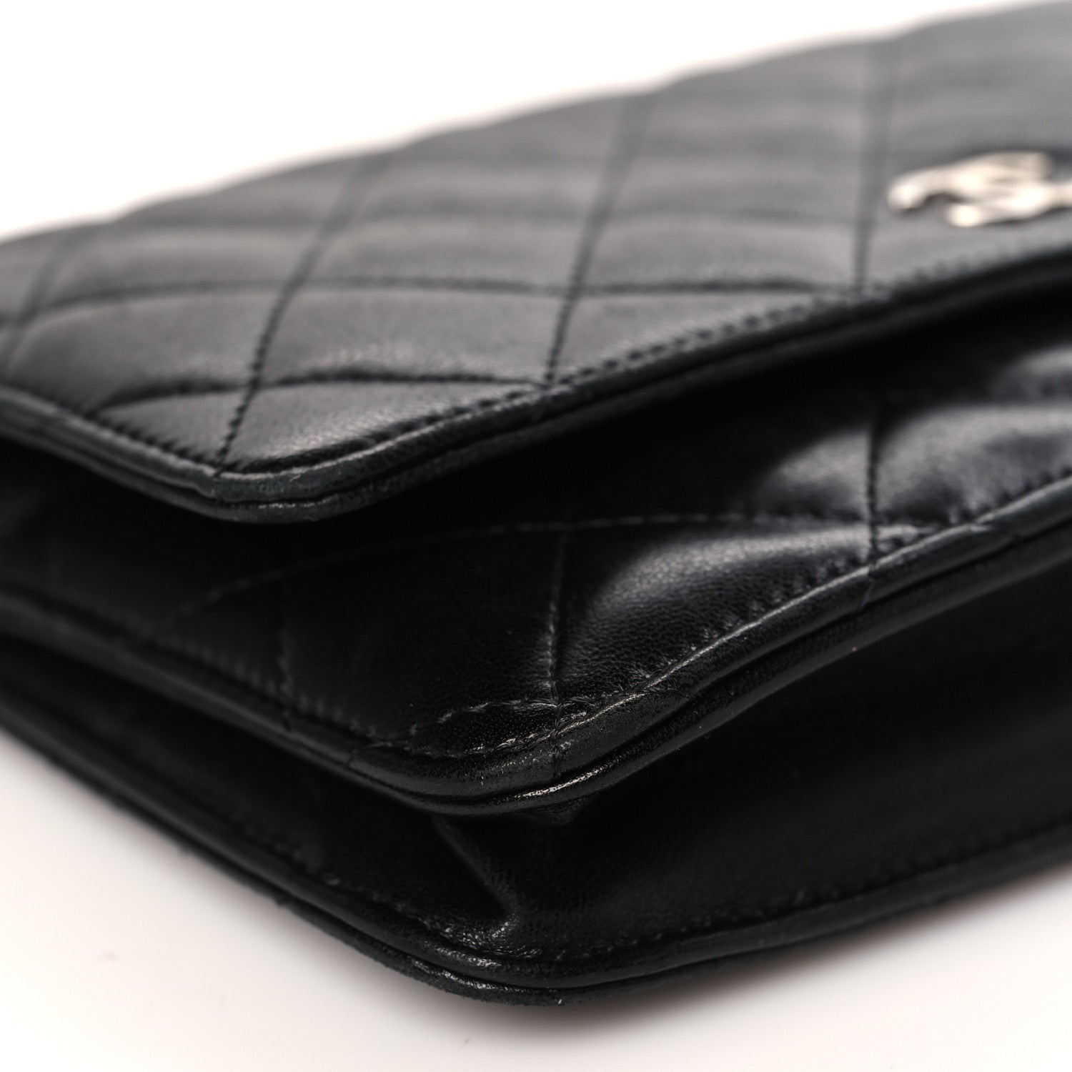 Chanel Lambskin Quilted Wallet On Chain WOC Black 9 of 10