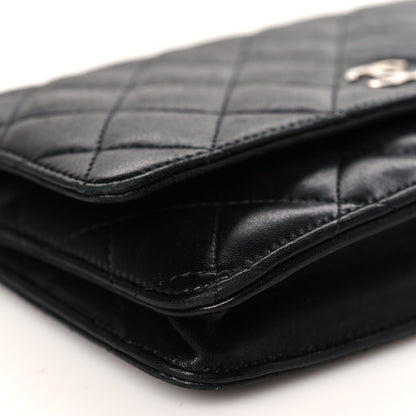 Chanel Lambskin Quilted Wallet On Chain WOC Black 9 of 10