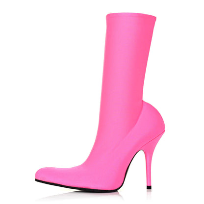 Balenciaga Jersey Crepe Round Toe Knife Booties 35.5 Dark Pink 1 of 9