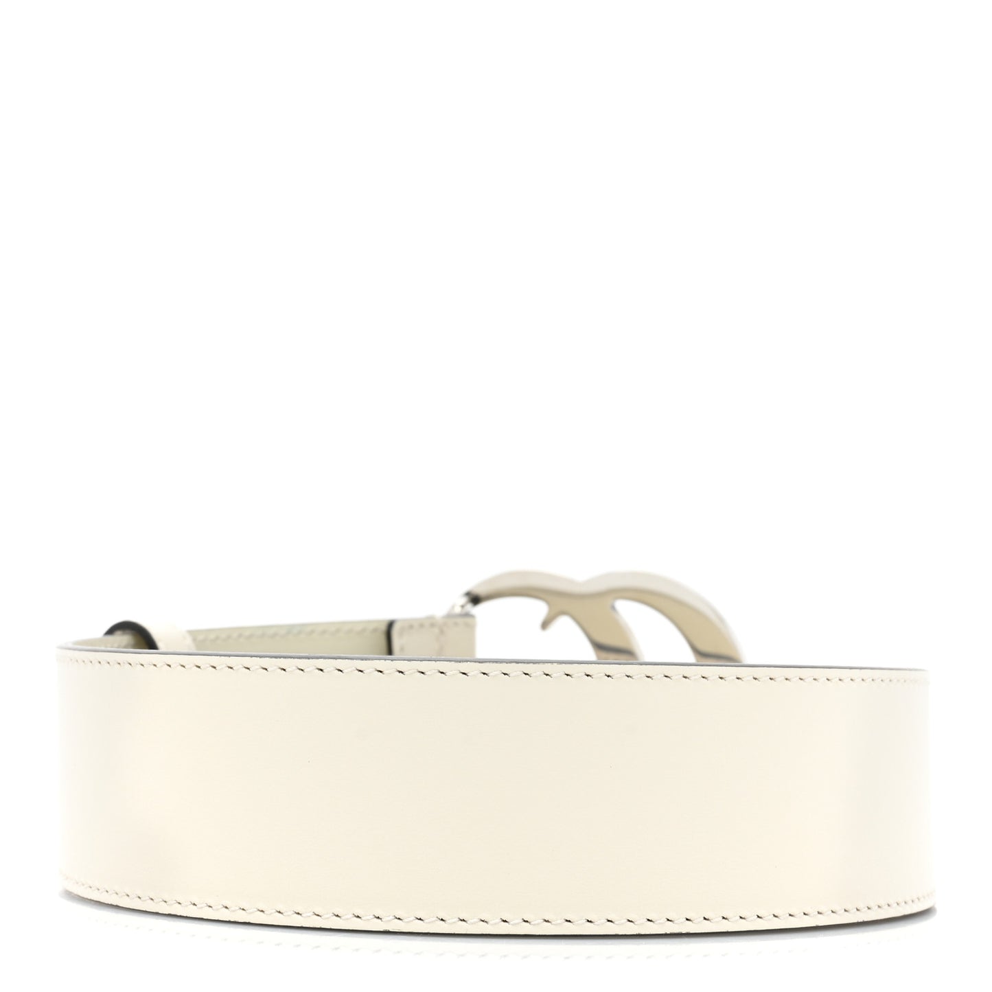 Plutone Calfskin Palladium Double G 40mm Belt 80/32 Mystic White