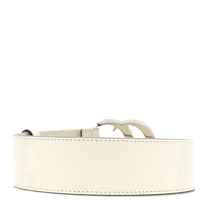 Gucci Plutone Calfskin Palladium Double G 40mm Belt 80/32 Mystic White 2 of 6
