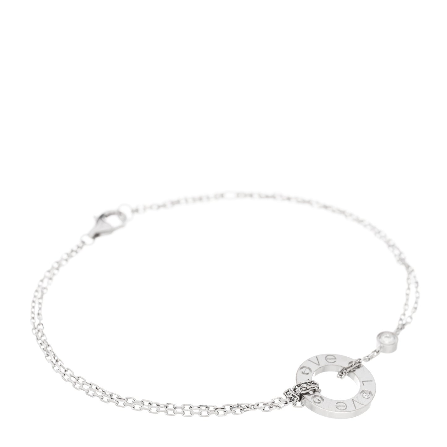 18K White Gold Diamond LOVE Bracelet