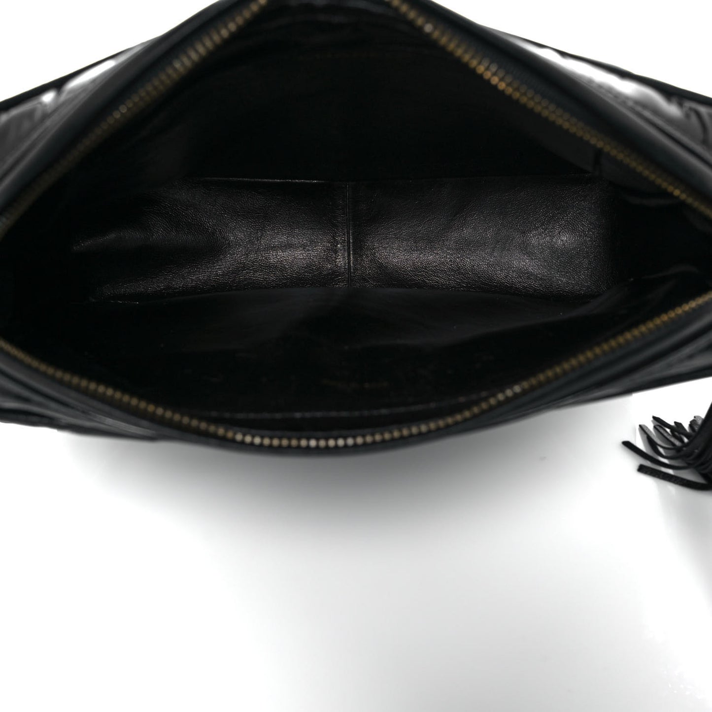 Patent Quilted Tassel Camera Case Black