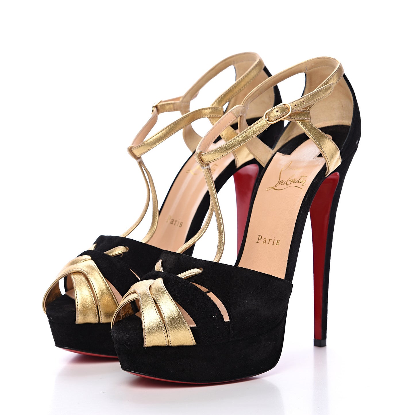 Suede Nappa Laminato Glennalta 150 Pumps 41 Black Gold