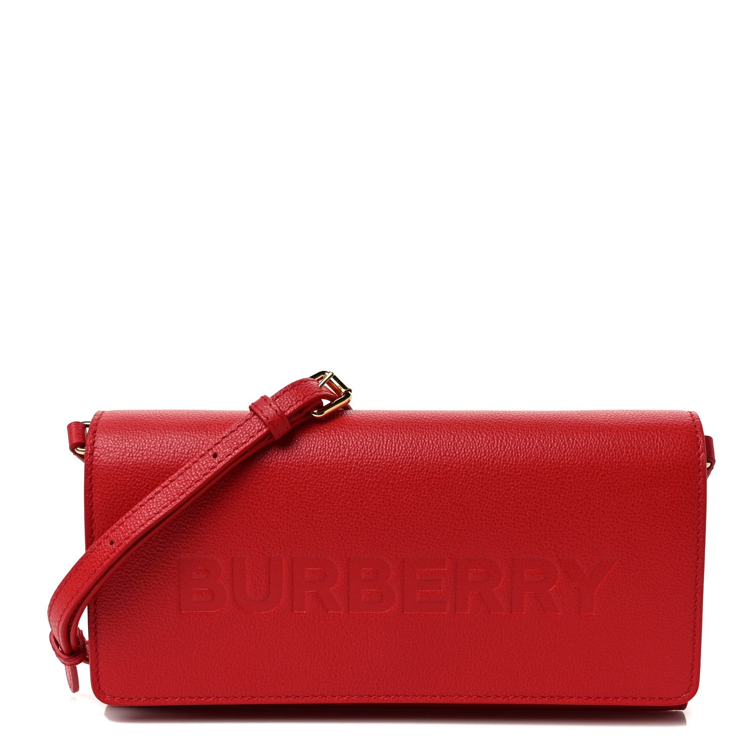 Burberry Calfskin Logo Hazelmere Wallet With Detachable Strap Red 1 of 8