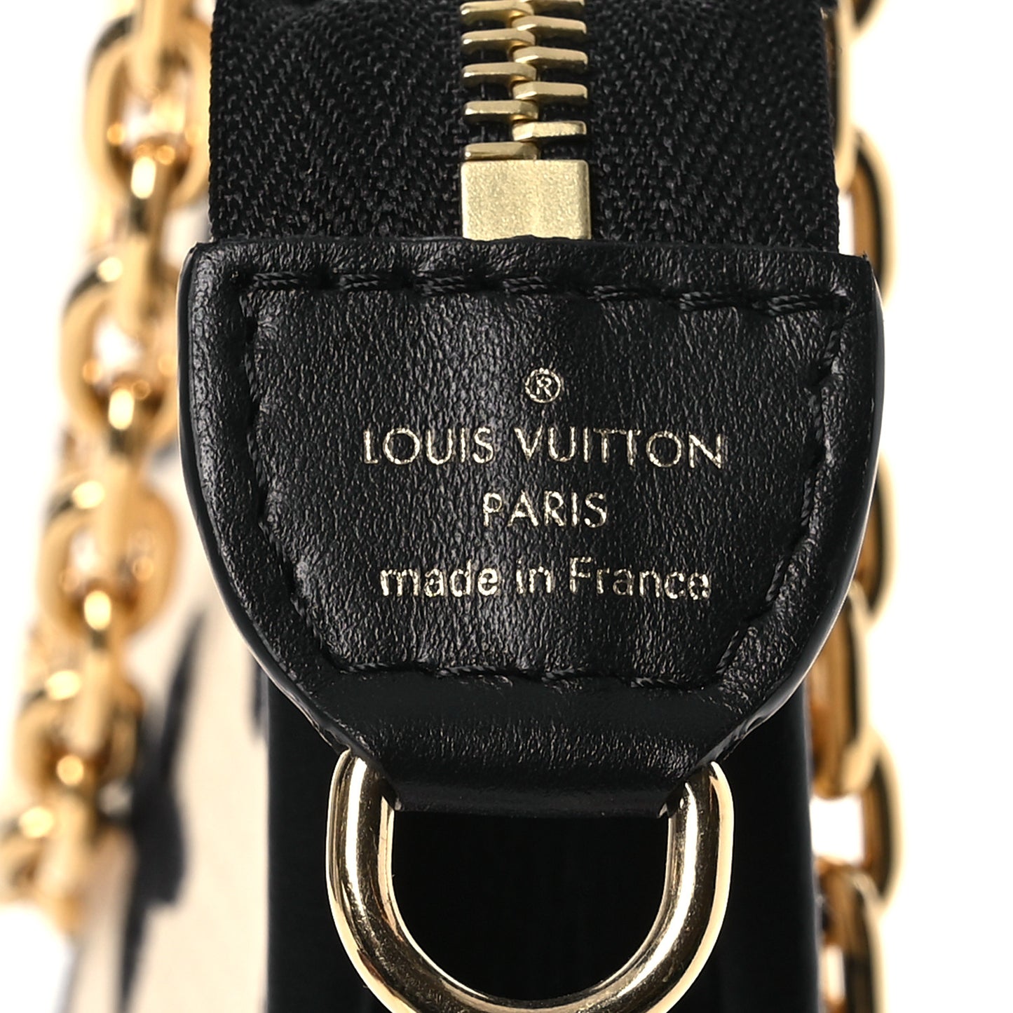 Raffia Calfskin Monogram Toiletry Pouch 26 On Chain Beige Black