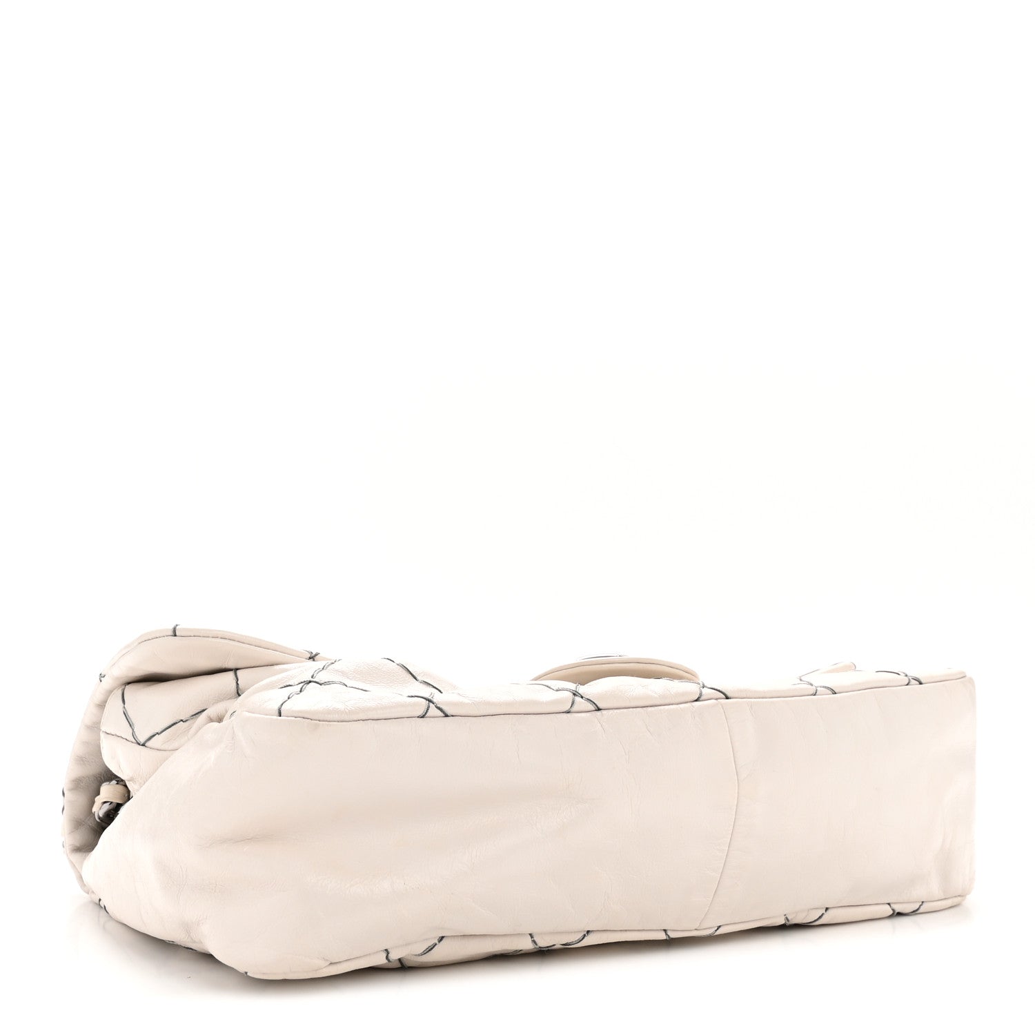 Chanel Glazed Goatskin Double Stitch Flap Ivory 4 of 12
