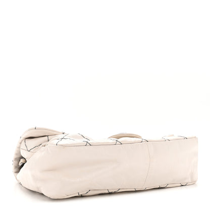 Chanel Glazed Goatskin Double Stitch Flap Ivory 4 of 12