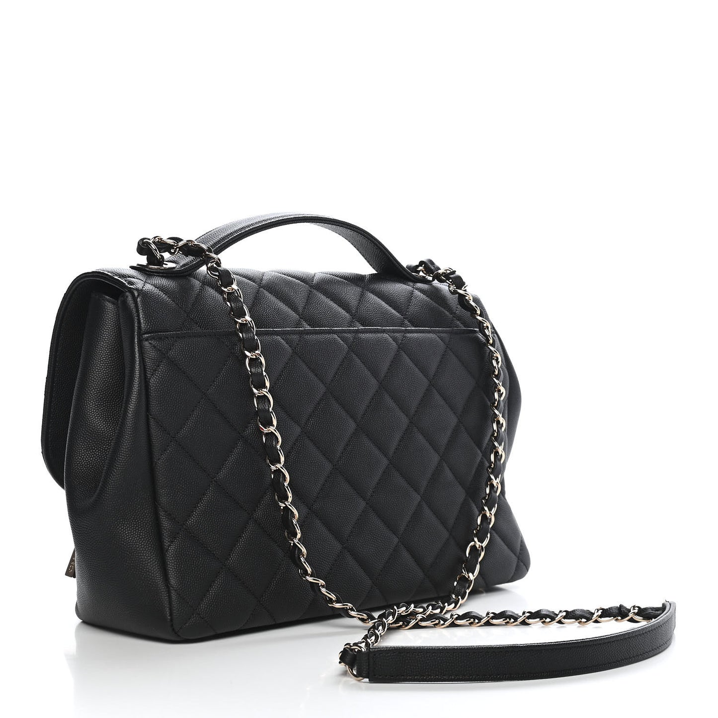 Caviar Quilted Large Business Affinity Flap Black
