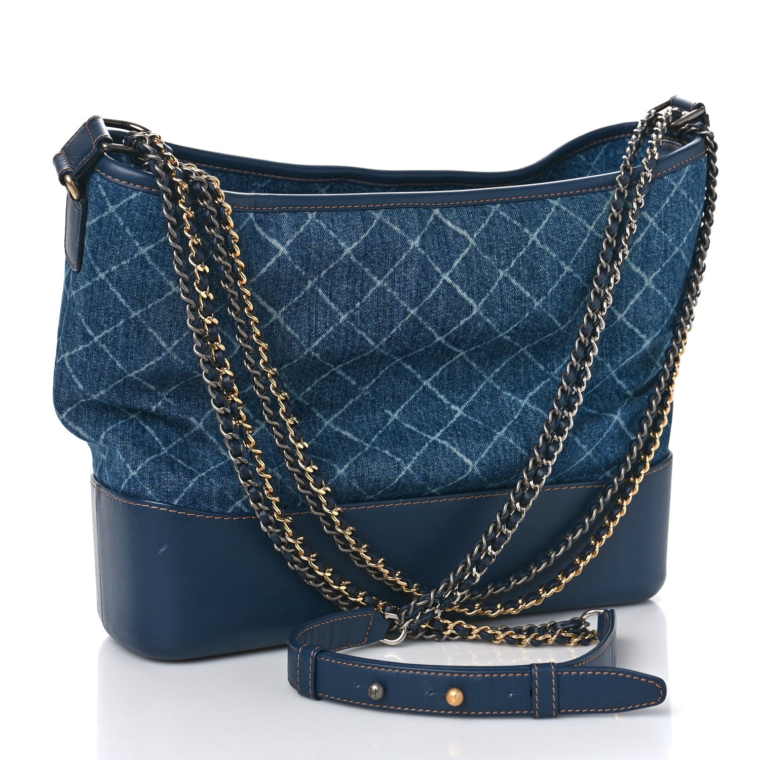 Chanel Denim Calfskin Large Gabrielle Hobo Blue 4 of 10