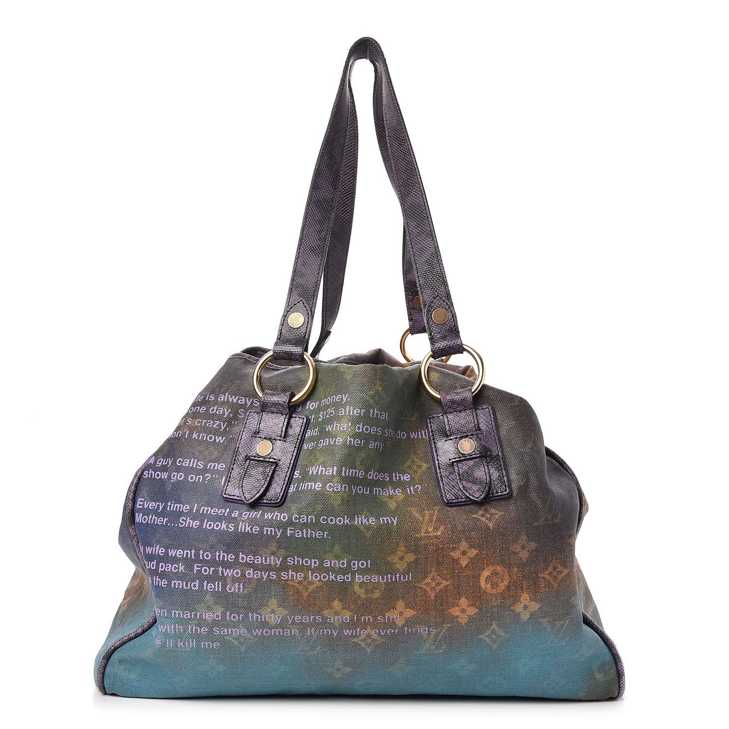 Monogram Karung Heartbreak Jokes Tote Violet