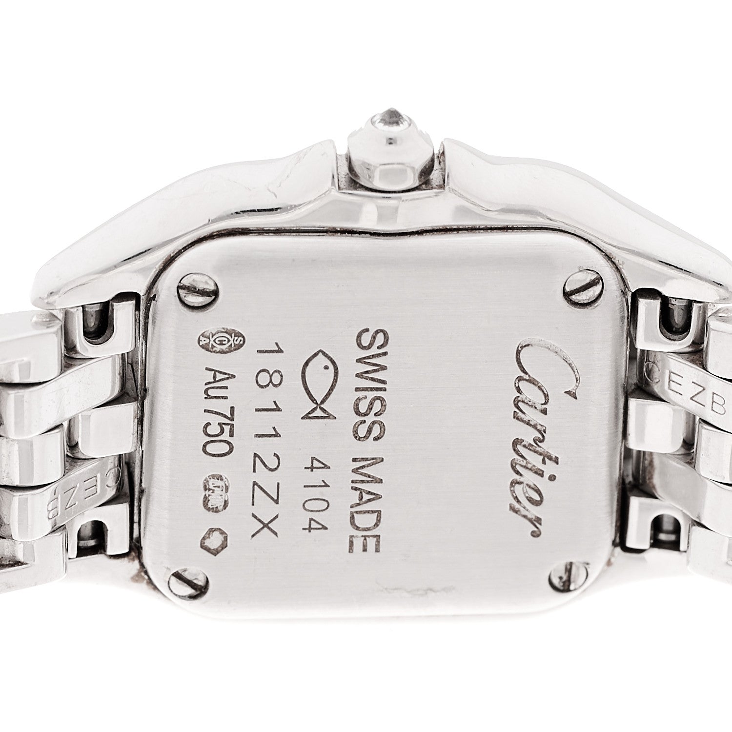 Cartier 18K White Gold Diamond Bezel 19mm Double Row Panthere Quartz Watch 4 of 5