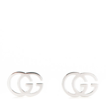 Gucci 18K White Gold GG Tissue Stud Earrings 1 of 4