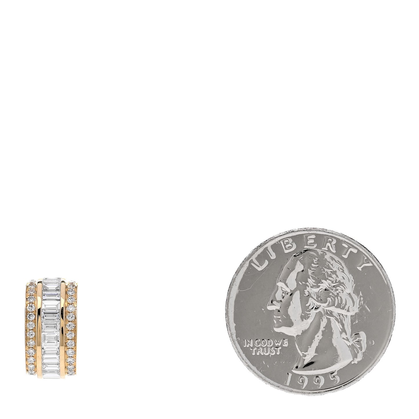 18K Yellow Gold Diamond Stacked Ear Cuff Earring