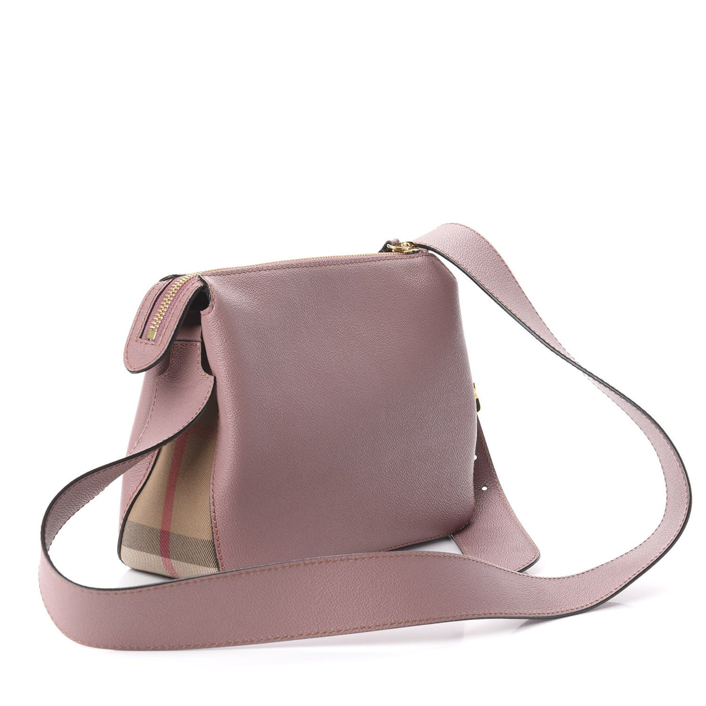 Soft Grain Calfskin House Check Small Helmsley Crossbody Dusty Pink
