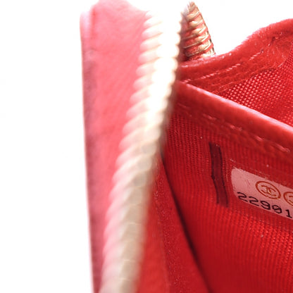 Chanel Caviar Camellia Embossed Zip Around Large Gusset Wallet Red 2 of 11