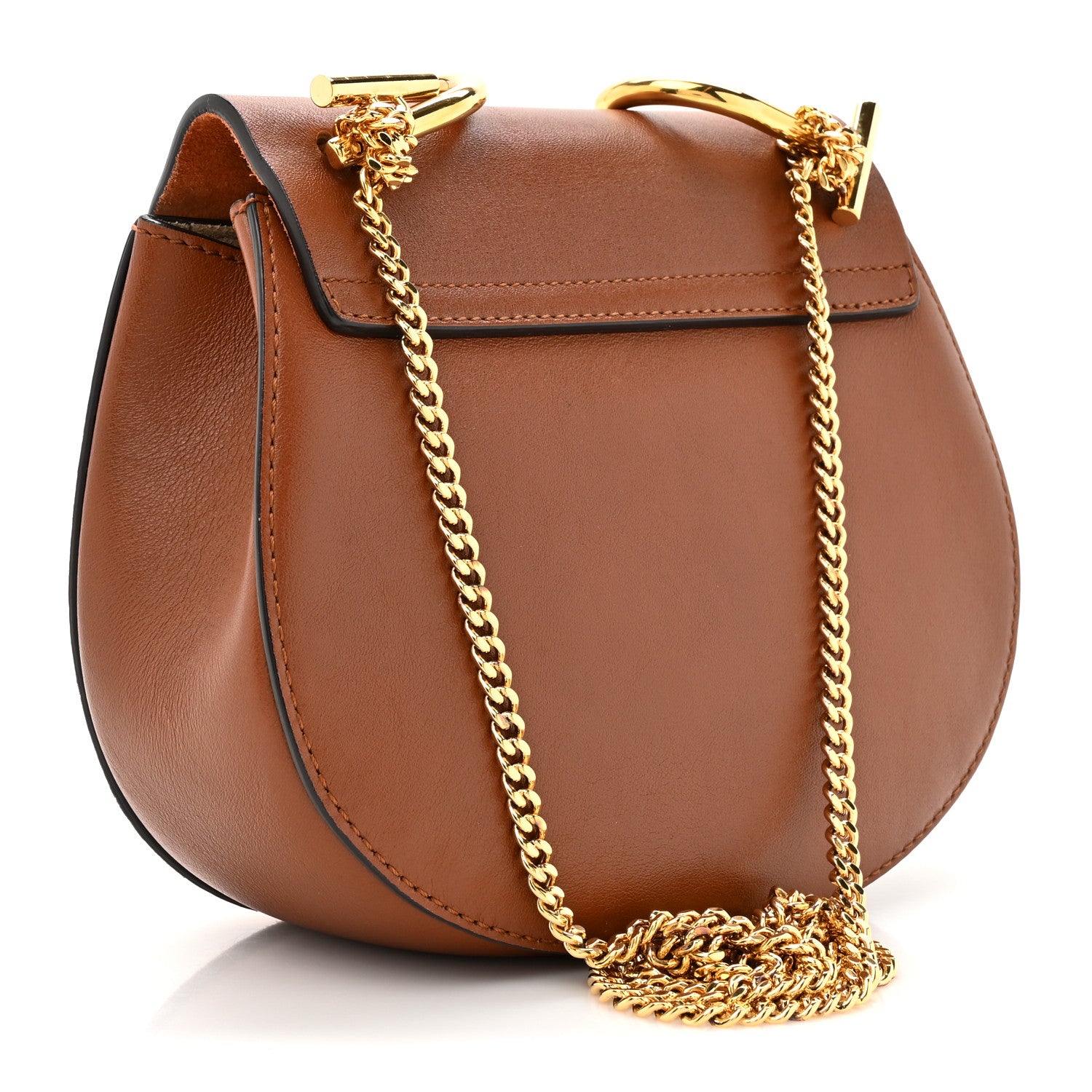 Chloe Suede Smooth Calfskin Mini Drew Shoulder Bag Tobacco 3 of 10