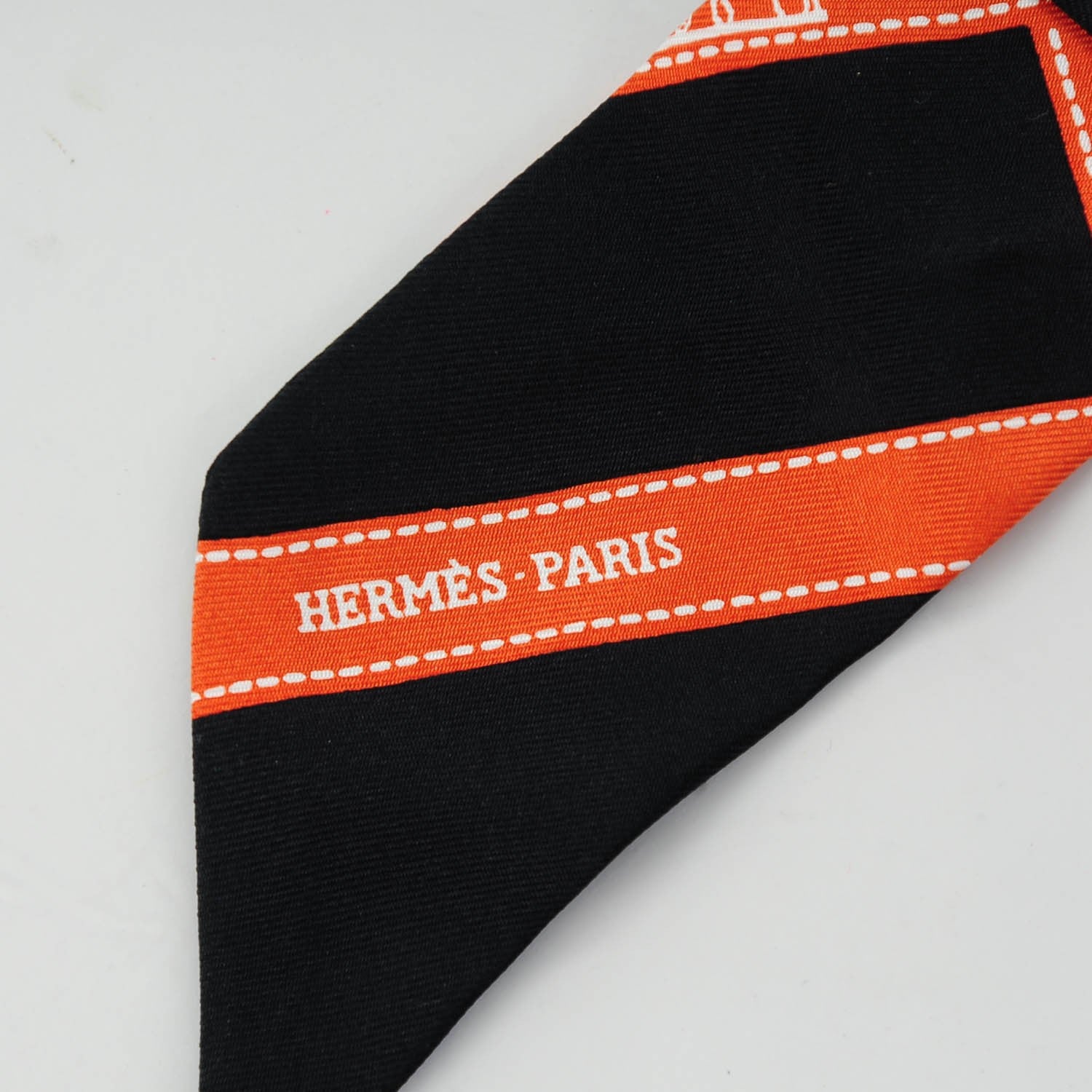 Hermes Silk Bolduc Twilly Black Orange 4 of 5