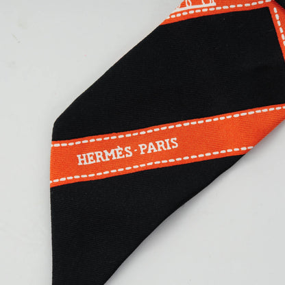 Hermes Silk Bolduc Twilly Black Orange 4 of 5