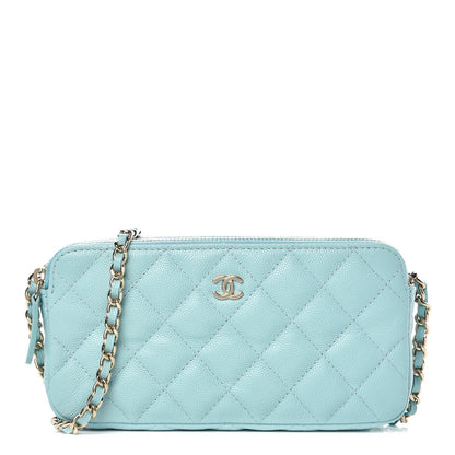 Chanel Caviar Quilted Small Clutch With Chain Light Blue 1 of 11