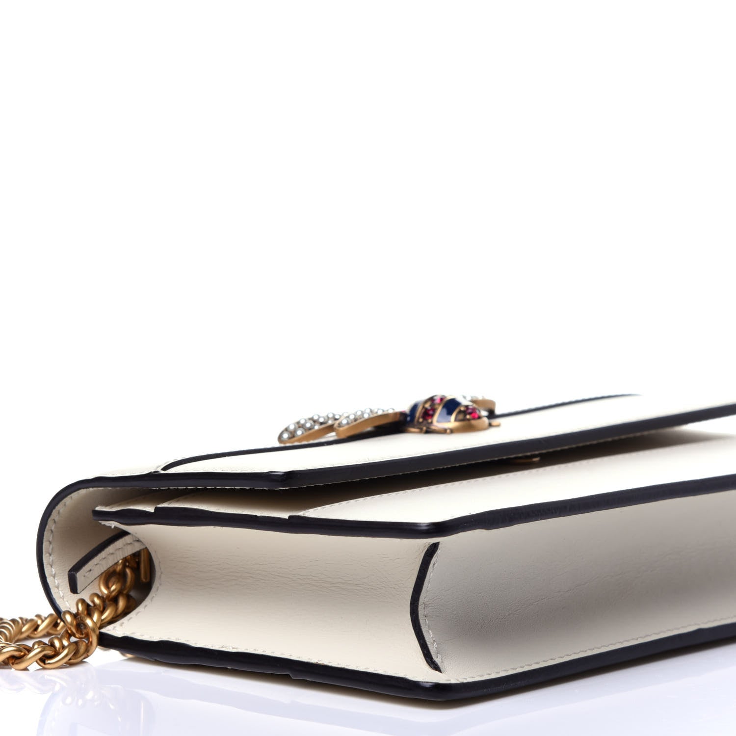 Gucci Calfskin Queen Margaret Chain Wallet White 7 of 11