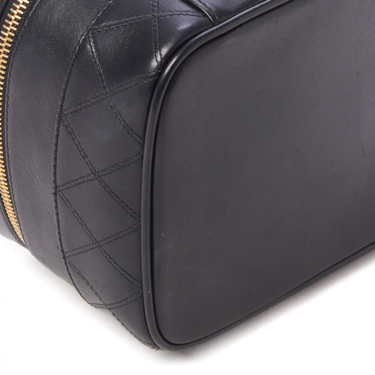 Lambskin Vanity Cosmetic Case Black