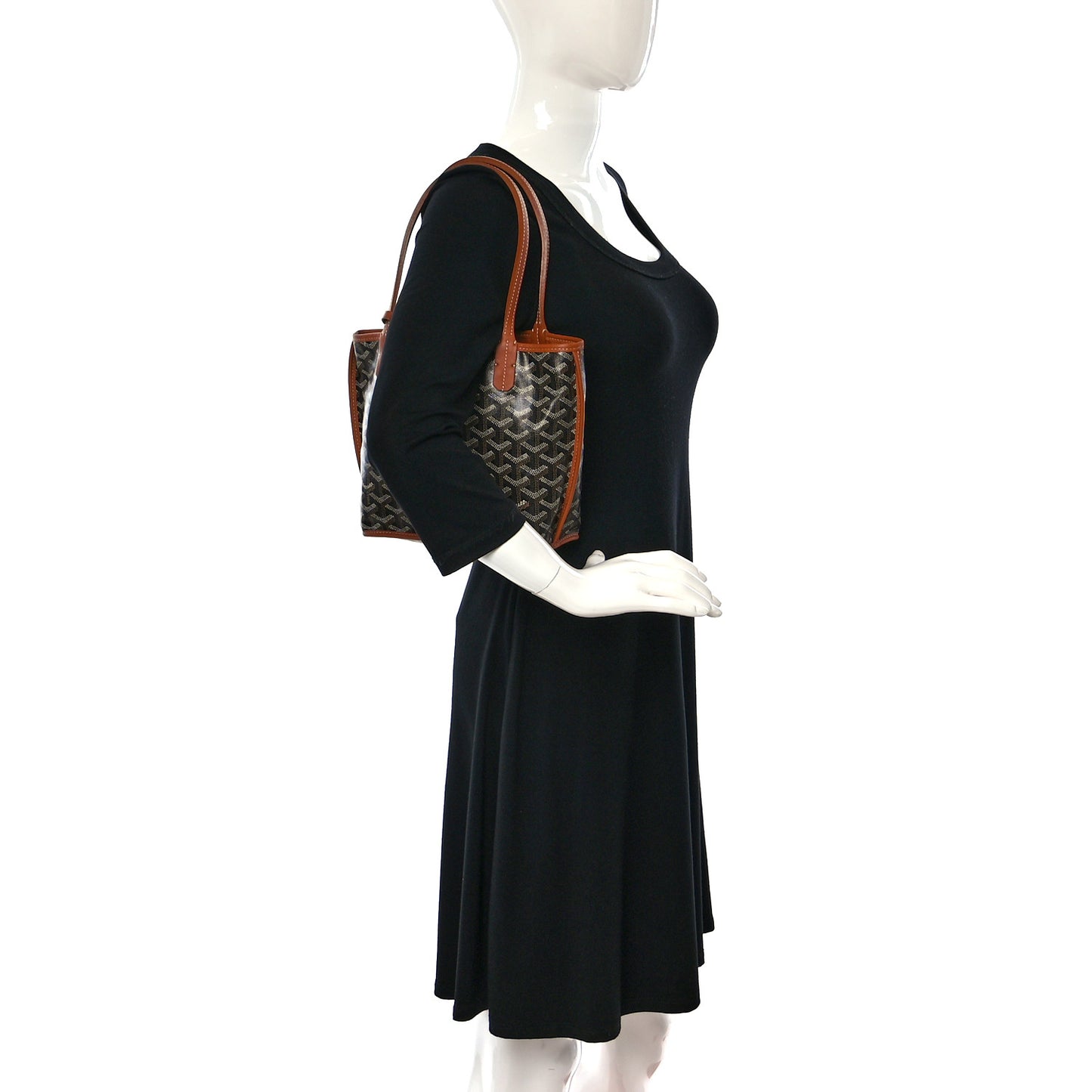 Goyardine Reversible Mini Anjou Black Gold