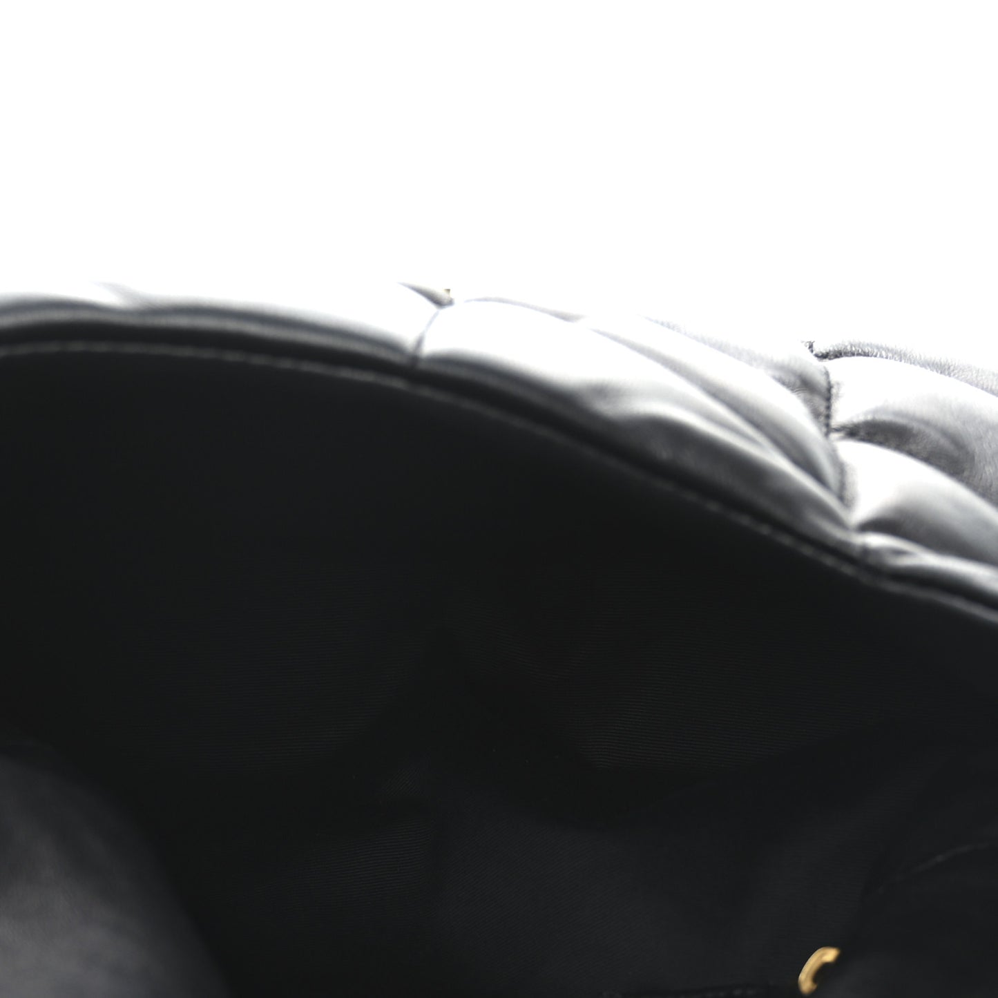 Lambskin Quilted Small Loulou Puffer Monogram Chain Satchel Black