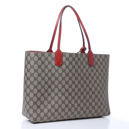 Gucci GG Supreme Monogram Medium Reversible Tote Beige Red 4 of 17