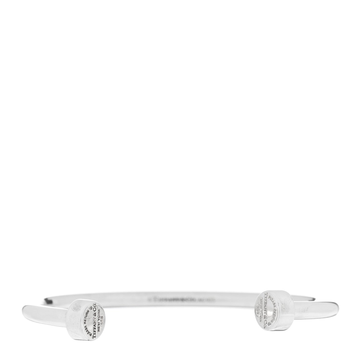 Tiffany Sterling Silver Return to Tiffany Narrow Circle Edge Cuff Bracelet 1 of 4