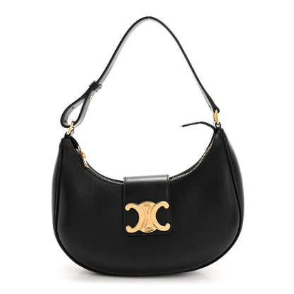 Celine Smooth Calfskin Medium Strap Ava Triomphe Shoulder Bag Black 1 of 11