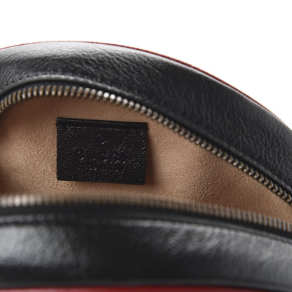 Gucci Azalea Calfskin Matelasse Diagonal Patchwork Mini Torchon GG Marmont Round Shoulder Bag Black Beige Romantic Cerise 8 of 10