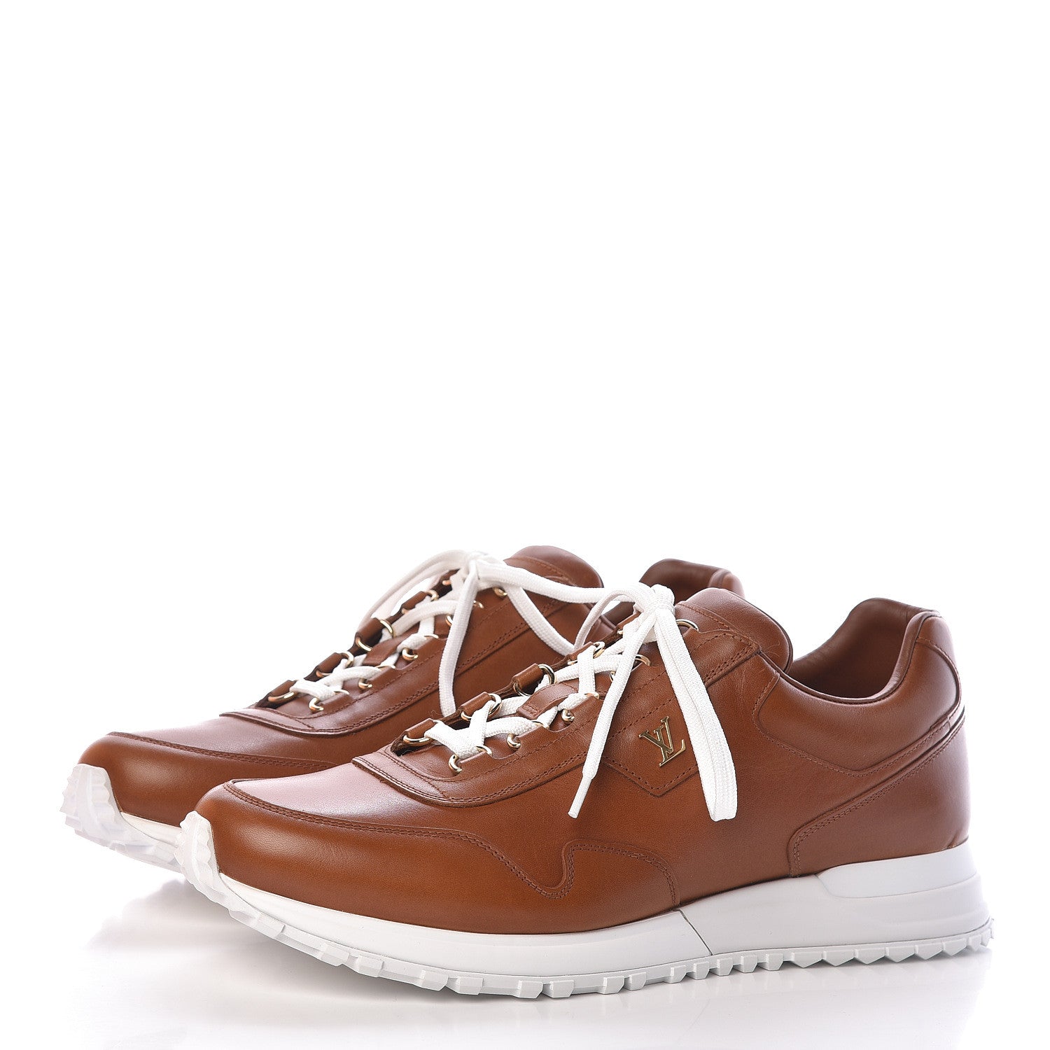 Louis Vuitton Calfskin Run Away Sneakers 7.5 Brown 3 of 9