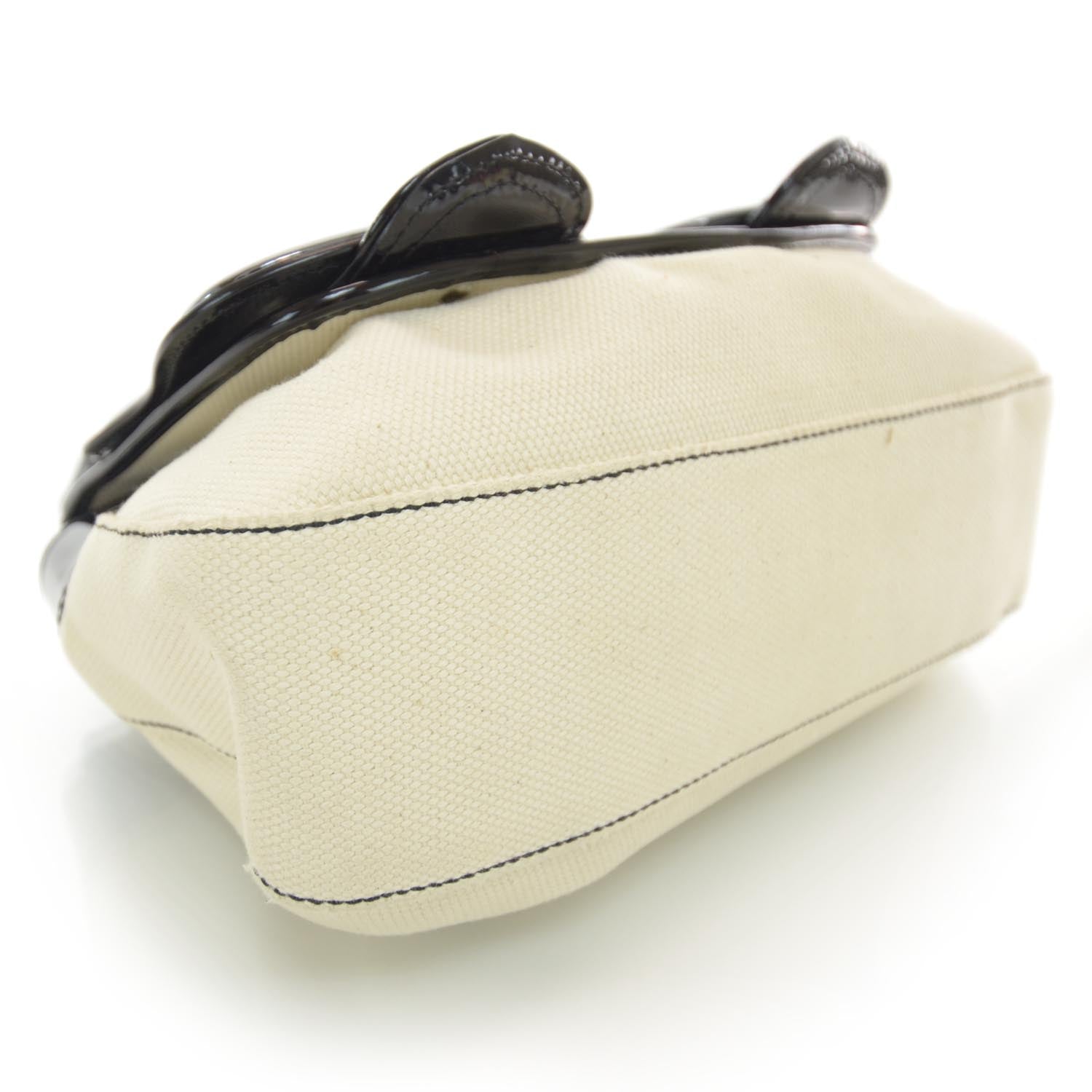 Fendi Canvas Patent B Bag Corda Black 4 of 7