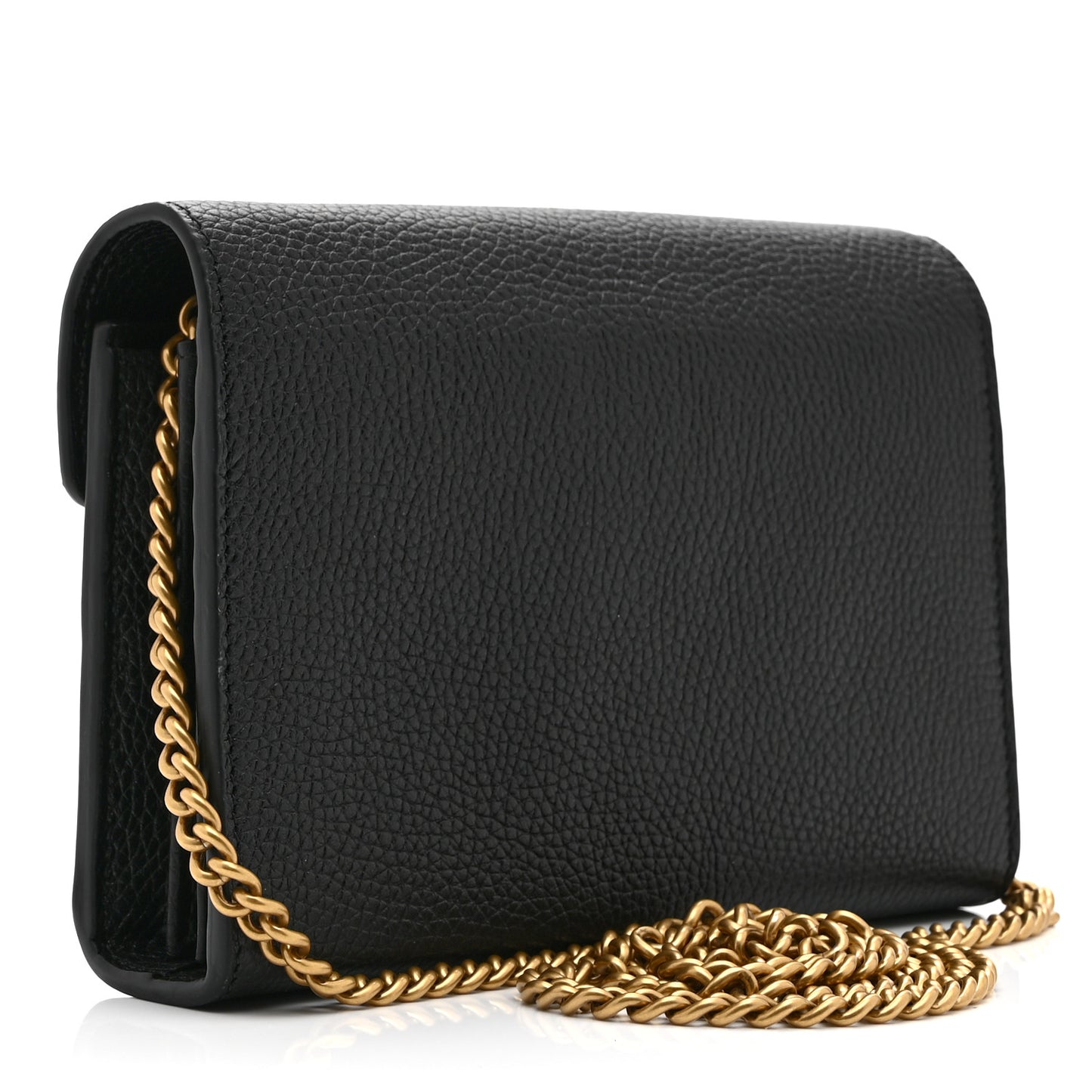 Calfskin GG Marmont Chain Wallet Black