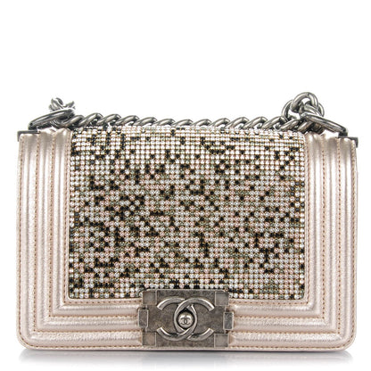 Chanel Metallic Lambskin Strass Small Boy By Night Flap Pink 1 of 7
